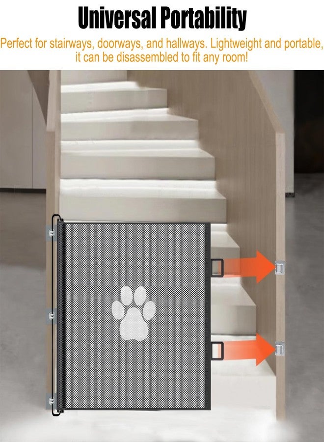 Nuvollo Retractable Mesh Pet Gate, Extra Tall 31'' Adjustable Width Up to 51/43 Inches for Doorways Stairs Hallways, Indoor Outdoor Dog Safety Barrier Net Panel (51'' Width) - Image 2